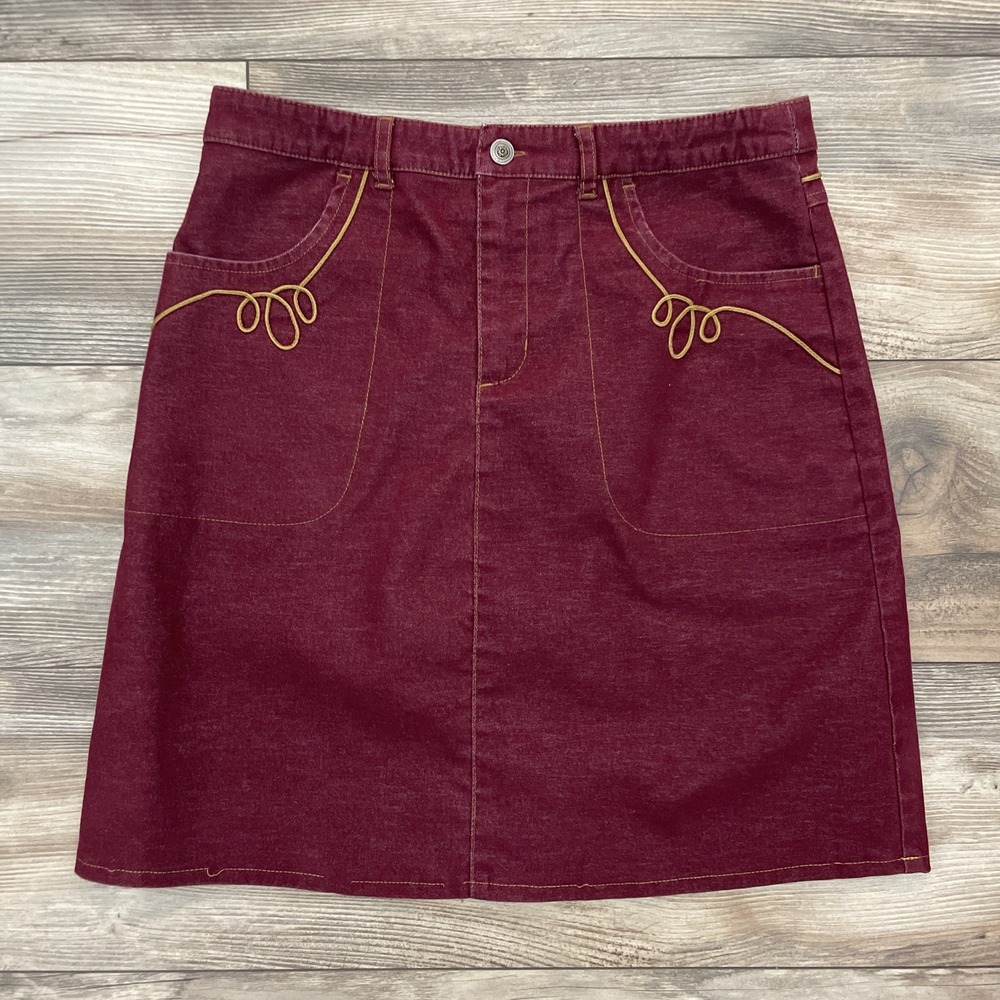 Anthropologie Sitwell Pink Stretch Denim A-Line Mini Skirt: Size 4